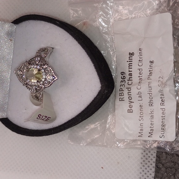 BOMB PARTY BEYOND CHARMING LAB CREATED CITRINE RHODIUM PLATING - Picture 7 of 7